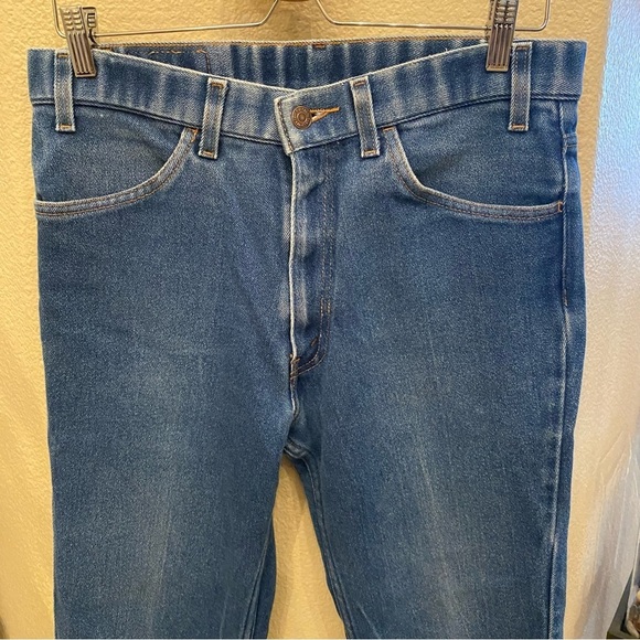 Vintage LEVI’S Blue Cropped Orange Tab Jeans Size 34 - Picture 7 of 11